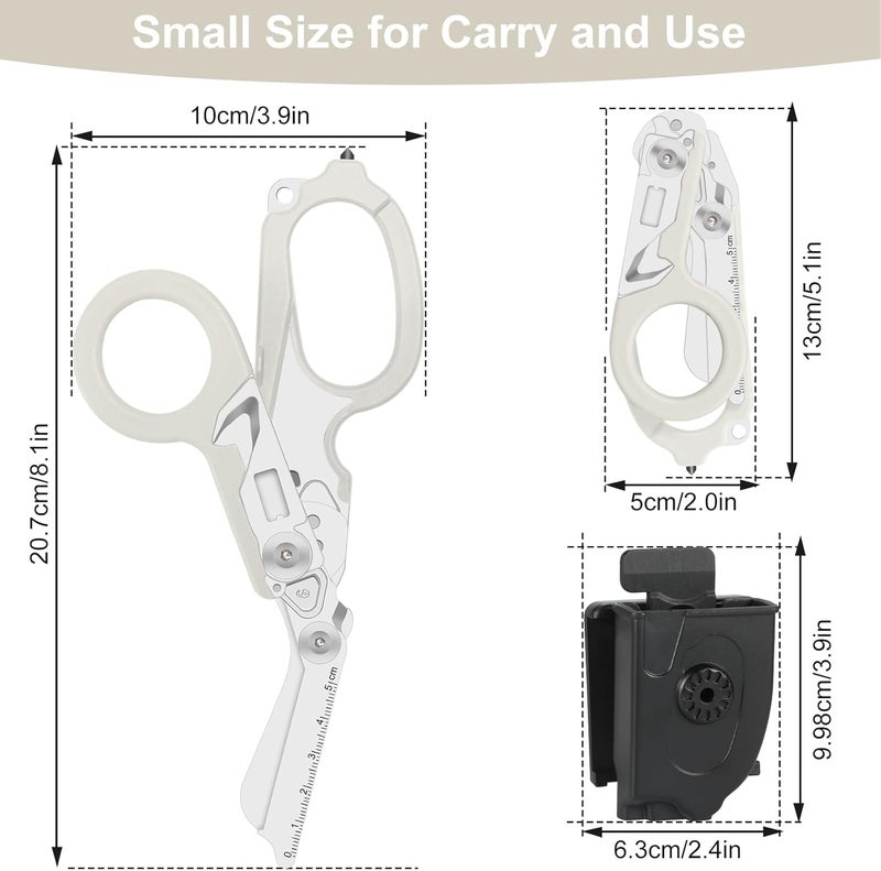 Lemasa 6-in-1 trauma shears - emergency responders, outdoor emergencies, medical staff, and outdoor camping, Gift box packaging with scissors storage K sheaths (Luminous Silver) - Image 3